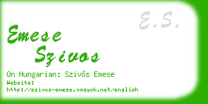 emese szivos business card